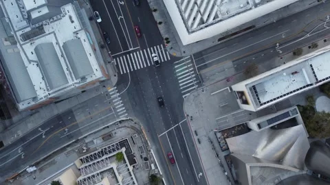 The drone is flying over a road intersection Video stock 247165737