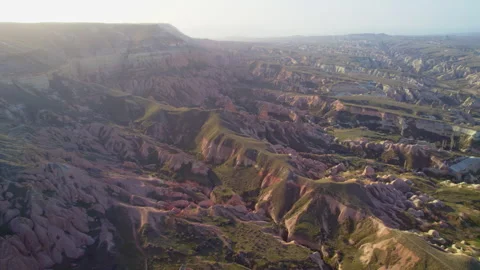 Drone flying over rock formations in Cappadocia. 4k Stock-Footage 254703829