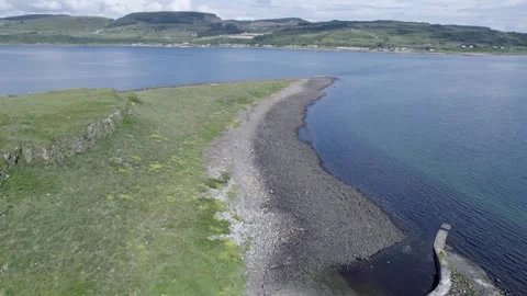 Drone flying over a rocky beach, Isle of Arran Coastline, Scotland Stock Footage 278009680