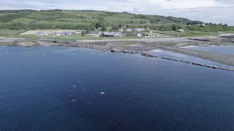 Drone flying over a rocky beach, Isle of Arran Coastline, Scotland Stock Footage 278009699