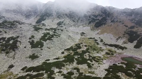 Drone Flying Over Rocky Landscape in Rila National Park, Bulgaria Stock Footage 332465818