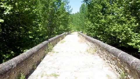 Drone flying over a Roman bridge Stock Footage 147458576