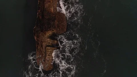 Drone Flying Over Rough Waves Crashing Into Rocks Durdle Door Jurassic Coast Stock Footage