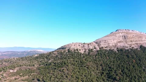 Drone flying over the sad hill cemetery film location Stock Footage 325529301