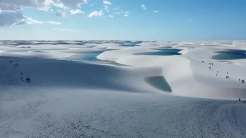 Drone Flying Over Sand Dunes In Maranhao Brazil Stock Footage 327625537