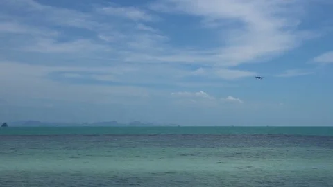 Drone Flying Over Sea Stock Footage 77332756