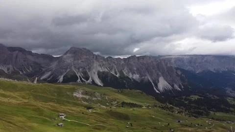 Drone flying over seceda Stock Footage 210230203