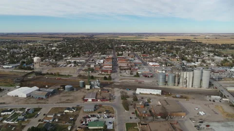 Drone Flying Over Small Rural Town Stock Footage 229174329