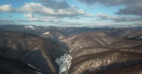 Drone Flying Over A Small Town Stock Footage 125040118