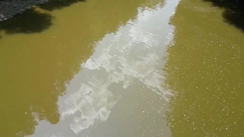 Drone flying over small waterfall on Manitowoc River Video stock 246717654