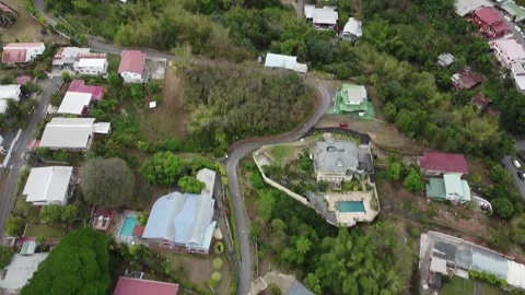 Drone Flying Over St Augustine, Trinidad. Showing St Benedict Church Stock Footage 195393129