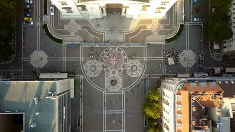 Drone flying over St. Stephen's Basilica, Budapest, Hungary Stock Footage 114667714