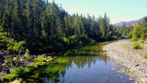 Drone Flying Over Stream of Water 4K Stock Footage 81252768