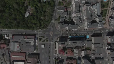 Drone flying over Targu Jiu - timelapse Stock Footage 260713541