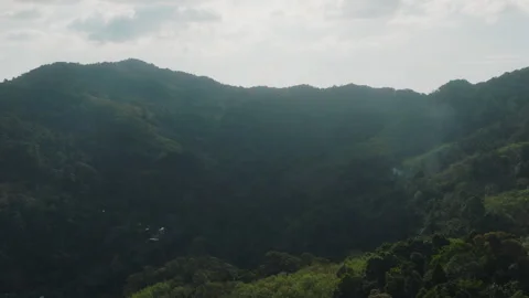 Drone Flying Over Tropical Mountain Valley in Phuket Vídeos de archivo 334247047