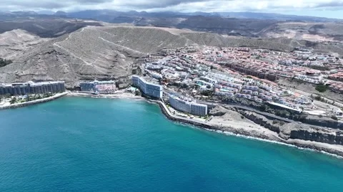 Drone Flying In Over Tropical Ocean and Tourist Area Pata la Vaca Stock Footage 309950976