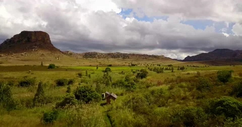 Drone flying over valley and mountains in Madagascar. Stock Footage 134714650