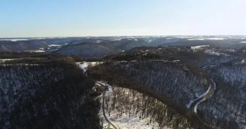 Drone flying over Winter Bluffs 库存影片 148122548