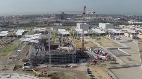 Drone flying over the yard Expo 2015-1 Stock Footage 41670028