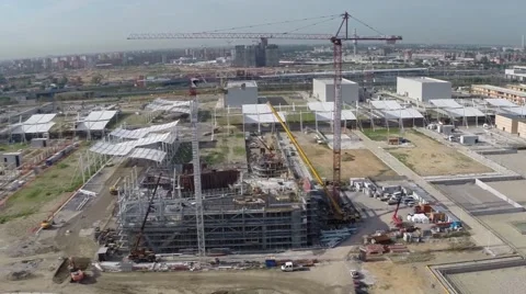 Drone flying over the yard Expo 2015-4 Stock Footage 41880116