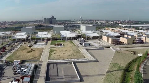 Drone flying over the yard Expo 2015-6 Stock Footage 41885481