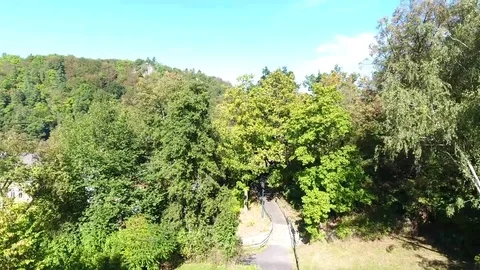 Drone flying in park Stock Footage 73150337