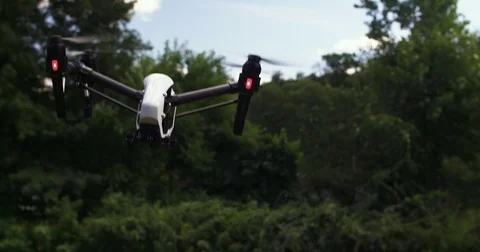 Drone flying in a park Stock Footage 80306818