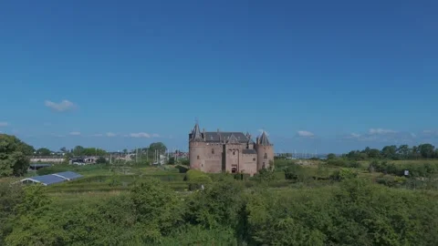 Drone Flying Past Medieval Castle From Left to Right Stock Footage 339684551