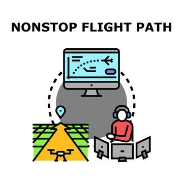 Drone flying path planning and control system Stock Illustration