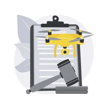 Drone flying regulations abstract concept vector illustration. Illustrazione stock