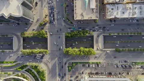 A drone flying by. Saudi Arabia. Riyadh. Road. Day. Stock Footage 296777358