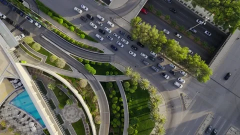 A drone flying by. Saudi Arabia. Riyadh. Road. Day. Stock Footage 296777422