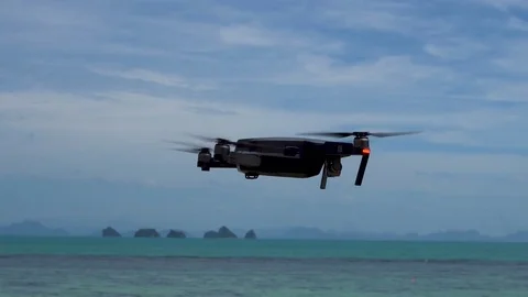 Drone Flying with Sea View Background Stock Footage 77332749