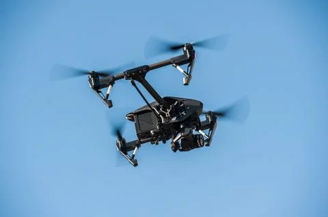 Drone flying in the sky Stock Photos