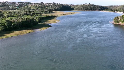 Drone flying in slow motion over river Stock-Footage 176618101