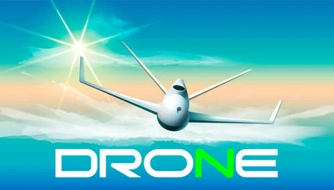 Drone flying in sunlight. Vector illustration of flying drone in sunlight and Stock Illustration