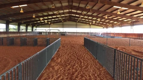 Drone Flying Through an Empty Arena Stock Footage 140400003