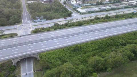 Drone flying through highway LEKAS in Negeri Sembilan Stock Footage 149280527