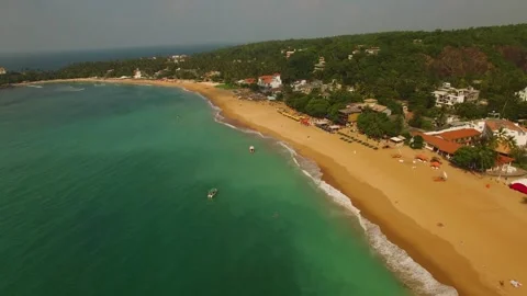 Drone flying towards the beach area Video stock 288234229