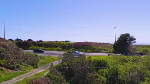 Drone flying towards beach Stock-Footage 243408238