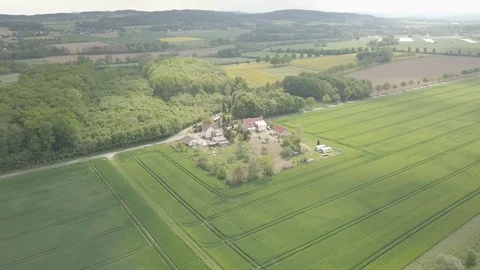 Drone Flying Towards Farm Stock Footage 110715409