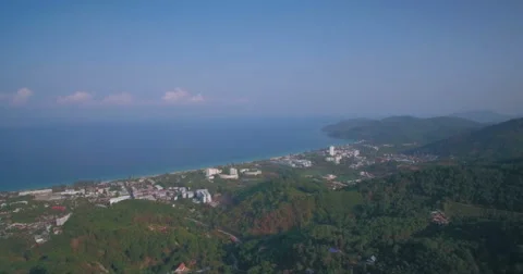 Drone Flying Towards Karon Beach in Phuket Thailand Stock Footage 62732255