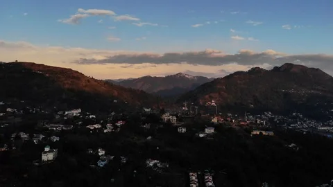 Drone flying towards the mountain Stock Footage 124226822