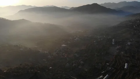 Drone flying towards the mountains Stock Footage 124419700