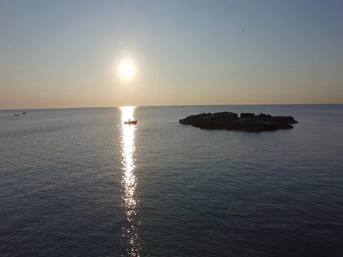Drone Flying towards the rock Stock Footage 72464168