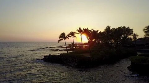 Drone flying towards sunset Stock Footage 102031831