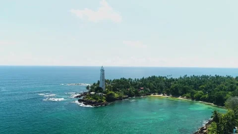 Drone Flying towareds light house Stock Footage 287969565