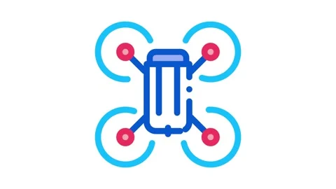 Drone flying toy Icon Animation Stock Footage 145273304
