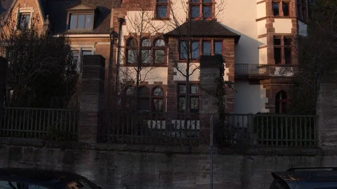 Drone Flying Warteck Basel, old beer brewery, Switzerland Stock Footage 109247018