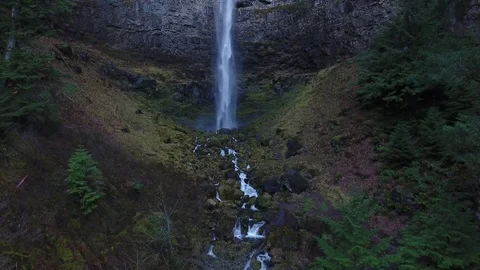 Drone Flying Up Watson Falls Video stock 84081651